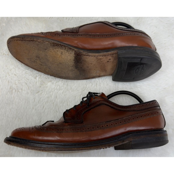 VTG Florsheim Imperial Blucher Brown Wingtip Shoes Mens Size 10.5 Heritage Retro main image 7